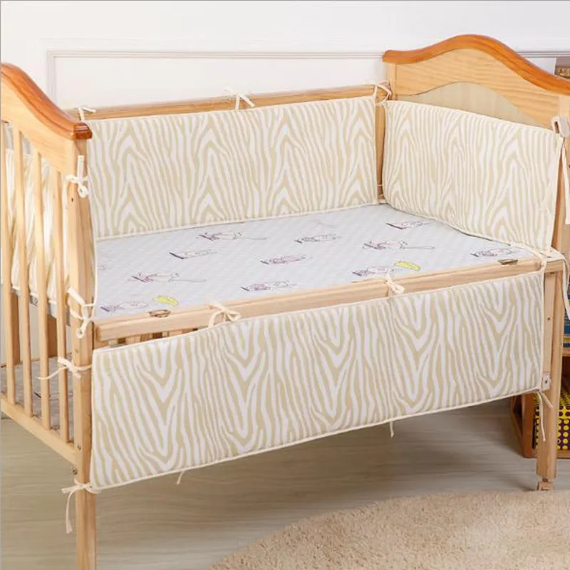 Special Offer 4pcs Zebra Stripe Cotton Breathable Baby Crib Bumper