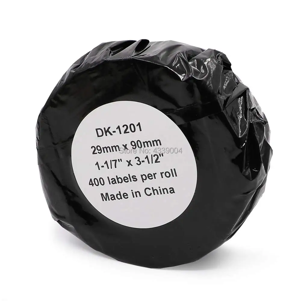 1 1//8 x 3.5 Die-Cut Standard White Paper Address Labels 24 Address Label Rolls CBDK1201 Bulk Compatible Paper Label Rolls DK-1201