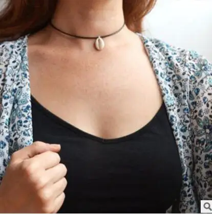 

x 267 2018 hot sale simple single layer atmosphere rope collar natural conch shell necklace female best gift factory direct sale