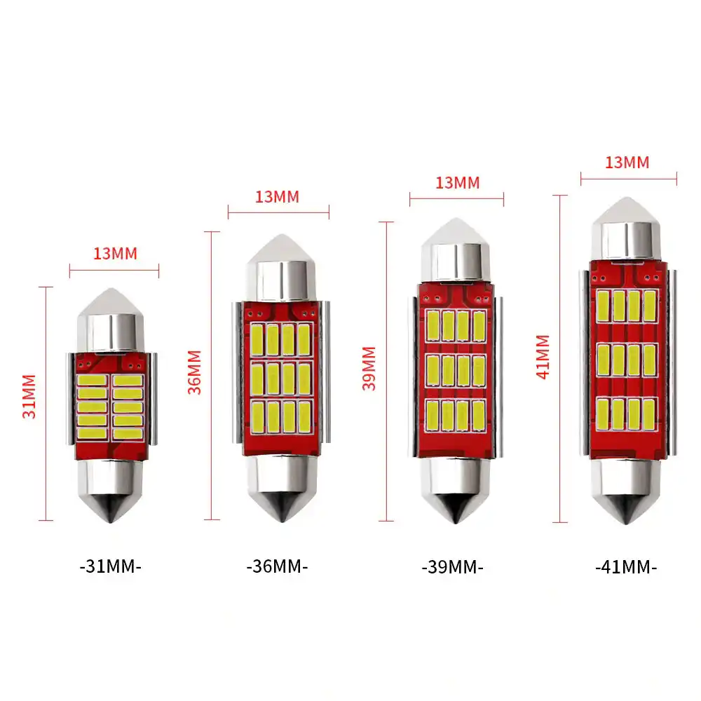 Светодиодный светильник для чтения Vehemo 31/36/39/41 мм SMD 4014 Festoon Dome в автомобиле