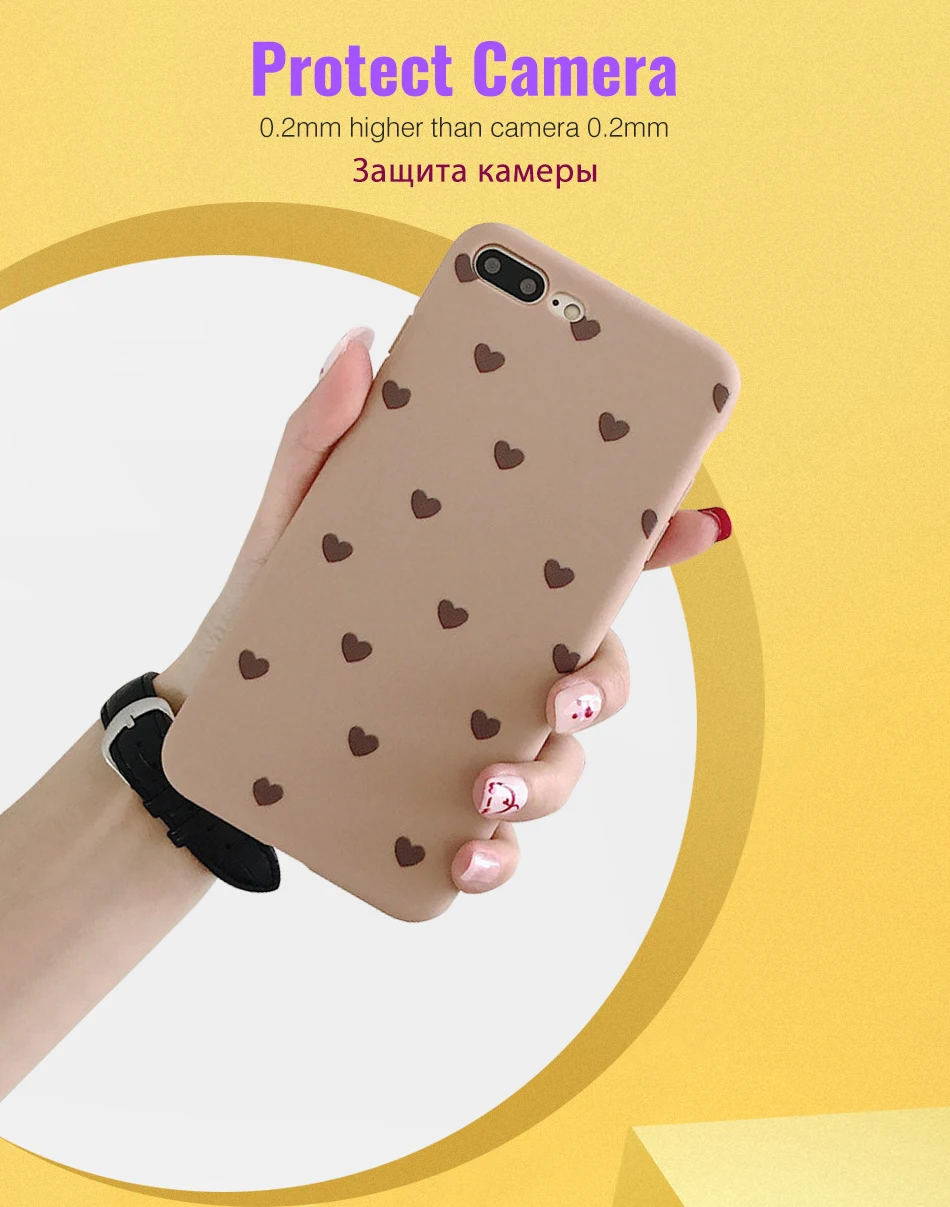 Fashion Sweet Heart Phone Case For iphone XR XS Max Simple Cute Love Heart Soft TPU Case Cover For iPhone XS Max XR 6 7 8 Plus
