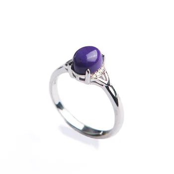 

South Africa Genuine Natural sugilite Purple Stone Bead AAAAA Rings For Women 8*6.5mm