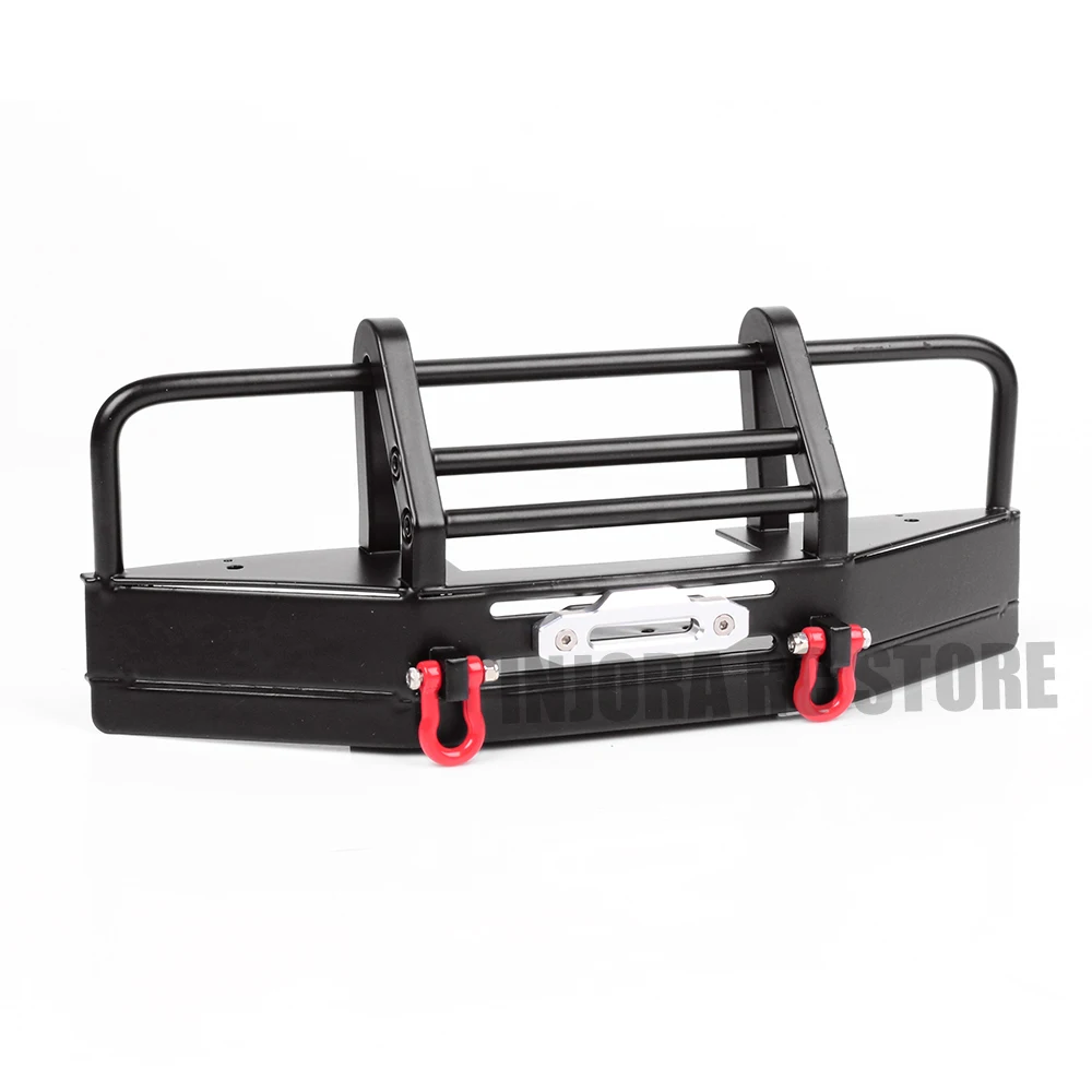 

INJORA Metal Black Front Bumper with Winch Mount for 1:10 RC Crawler Car D90 Upgrade Parts