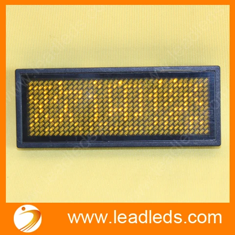 

Manufacture price Yellow color rechargeable led name badge with battery mini led display