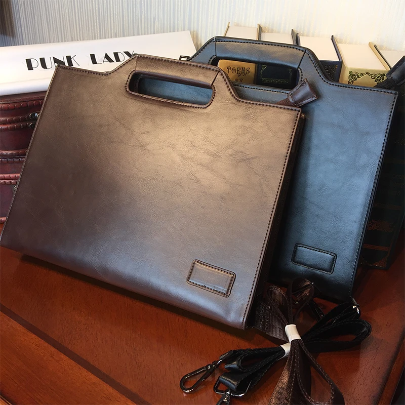 ETONWEAG New 2017 men famous brands Italian leather brown zipper business style briefcases vintage document laptop