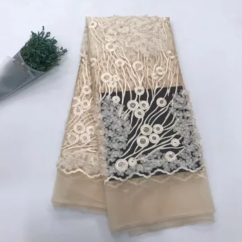 

Latest African Laces 2019 White Lace Fabric Nigerian French Lace Fabrics High Quality French Tulle Lace Fabric For Women
