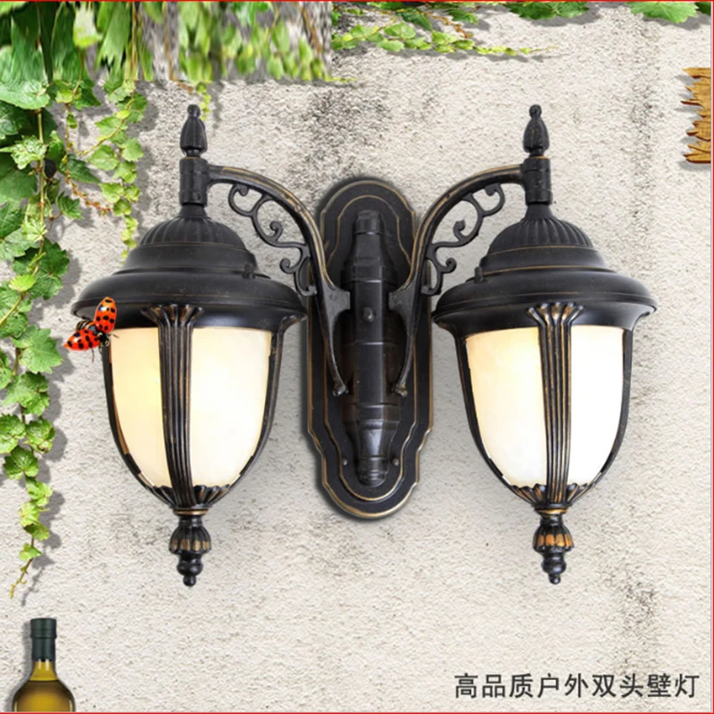 

Double aluminum waterproof outdoor lighting wall lamps warm white cool white led wall light garden lamparas de exterior 100-240v