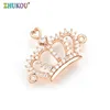ZHUKOU-connecteur de charme de couronne pour femmes, connecteur de haute qualité 17x23mm, accessoires pour fabrication de bijoux faits à la main modèle: VS327 ► Photo 2/6