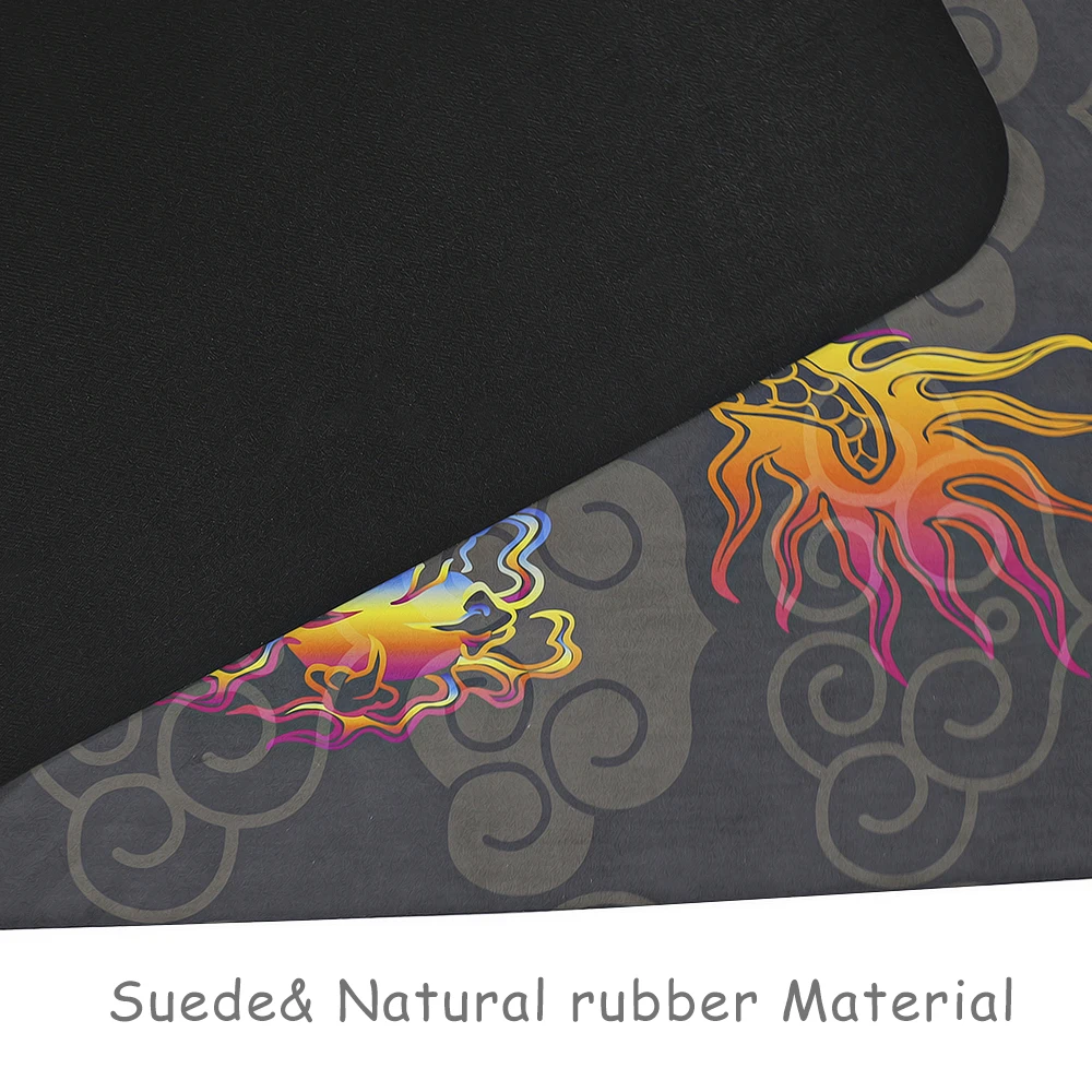 Suede Natural Rubber Mat Cool Dragon Printed Yoga Mat Breathe Freely & Absorb Sweat High Density Pilates Floor Non Slip Eco Suede Natural Rubber Mat Cool Dragon Printed Yoga Mat Breathe Freely & Absorb Sweat High Density Pilates Floor Non Slip Eco