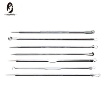 LadyMisty 7 шт./компл. серебро Нержавеющая сталь маска для удаления угрей Для женщин Красота лица комедона акне иглы клип экстрактор набор инструментов