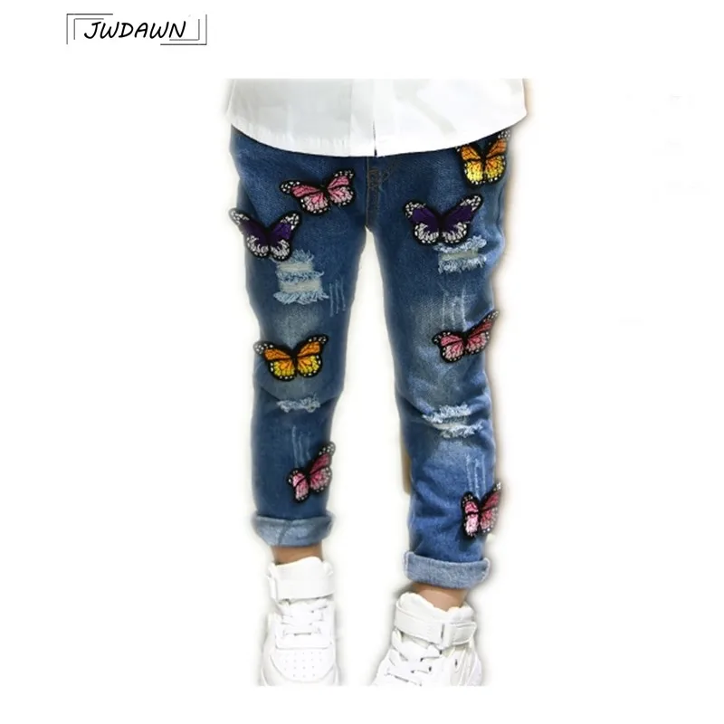 Broken Holes Ripped Embroidery Jeans