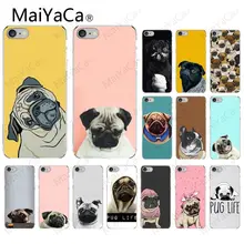 MaiYaCa Animal lindo perro Pug recién llegado funda transparente para teléfono móvil para el iPhone 8 De Apple 7 6 6S Plus X XS MAX 5 5S SE XR cubierta