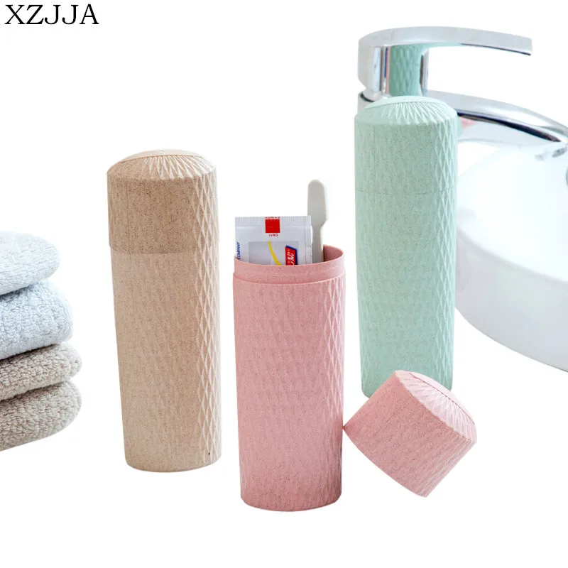 

XZJJA Creative Portable Tooth Brush Storage Box Toothbrush Toothpaste Organizer Tableware Fork Spoons Protect Container