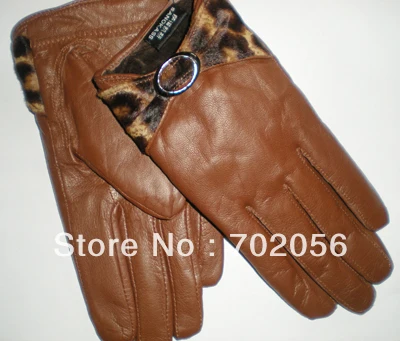 Женские перчатки leopad bowknot из козьей кожи перчатки кожаные перчатки женские s 5 пар/лот#3344