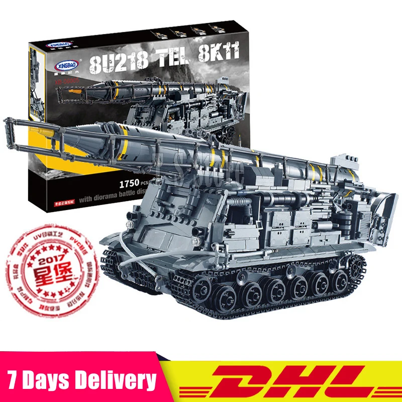

Dhl Xingbao 06005 Military Series The 8U218 TEL 8K11 Set Building Blocks Bricks Educational Model Toys For Children Gifts