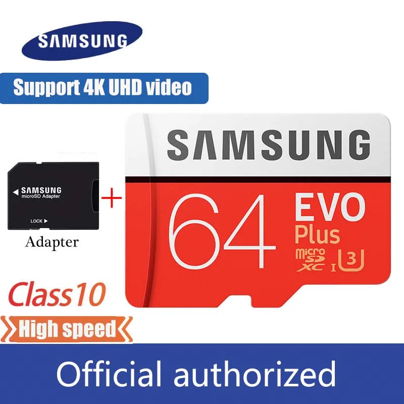 samsung micro sd карта памяти 64GB max100MB/S класс 10 SDXC U3 4K tarjeta micro sd TF флэш-карта для смартфонов