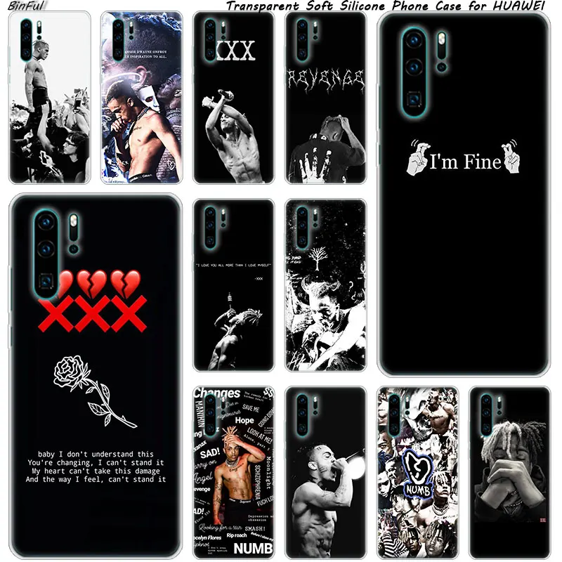 Hot XXXTENTACION Rap Hip Soft Silicone Phone Case for Huawei P30 P20 Pro P10 P9 P8 Lite 2017 P Smart Z Plus 2019 NOVA 3 3i Cover | Мобильные