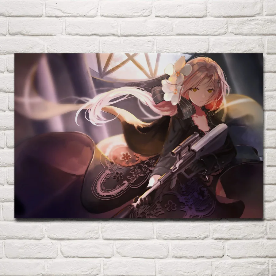 

Girls Frontline Steyr AUG fantasy living room decoration home art decor wood frame fabric poster KG682