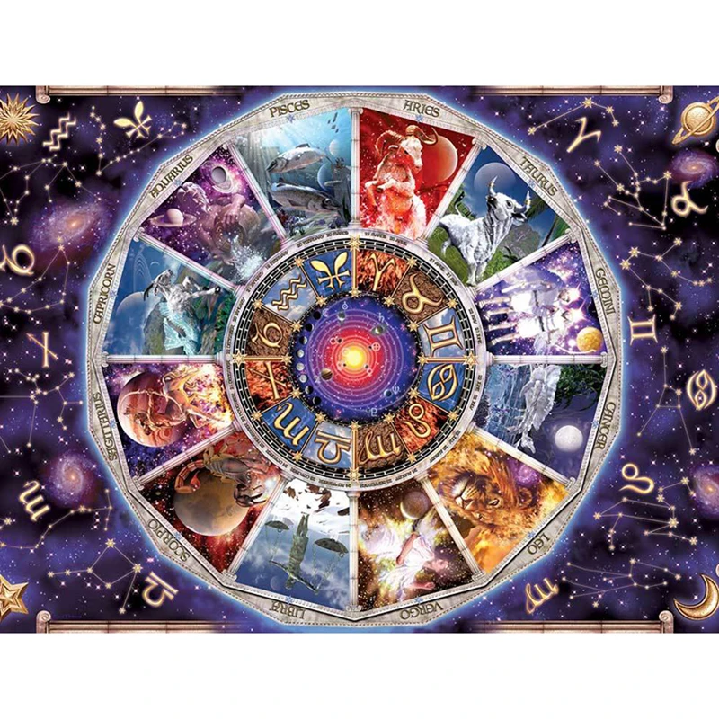 

2018 Diy Diamond Embroidery Rhinestones Twelve Constellations Cross Stitch Mosaic Handicrafts 5D DIY Diamond Painting gift KBL