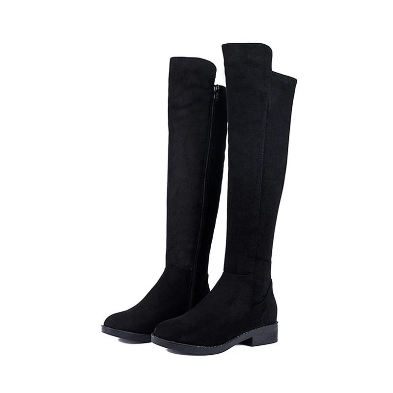 Boussac/эластичные замшевые ботфорты выше колена; женские пикантные высокие сапоги; коллекция 5050 года; женская зимняя обувь на плоской подошве; Bota Feminina Inverno; SWE0228