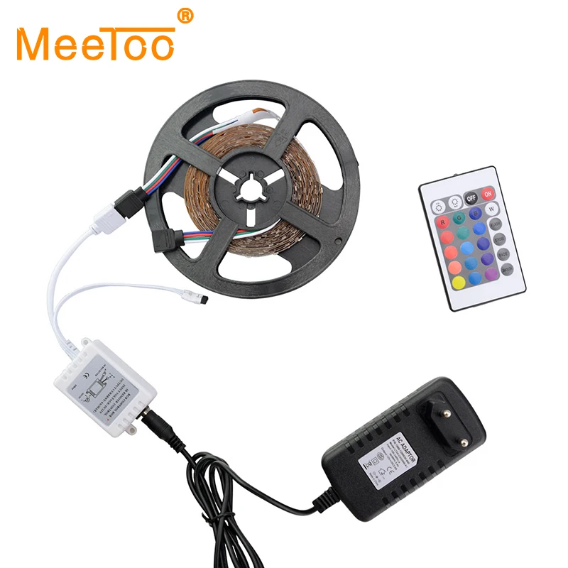 Светодиодная лента SMD3528 RGB гибкая Рождественская гирлянда 5 м 10 15 источник питания