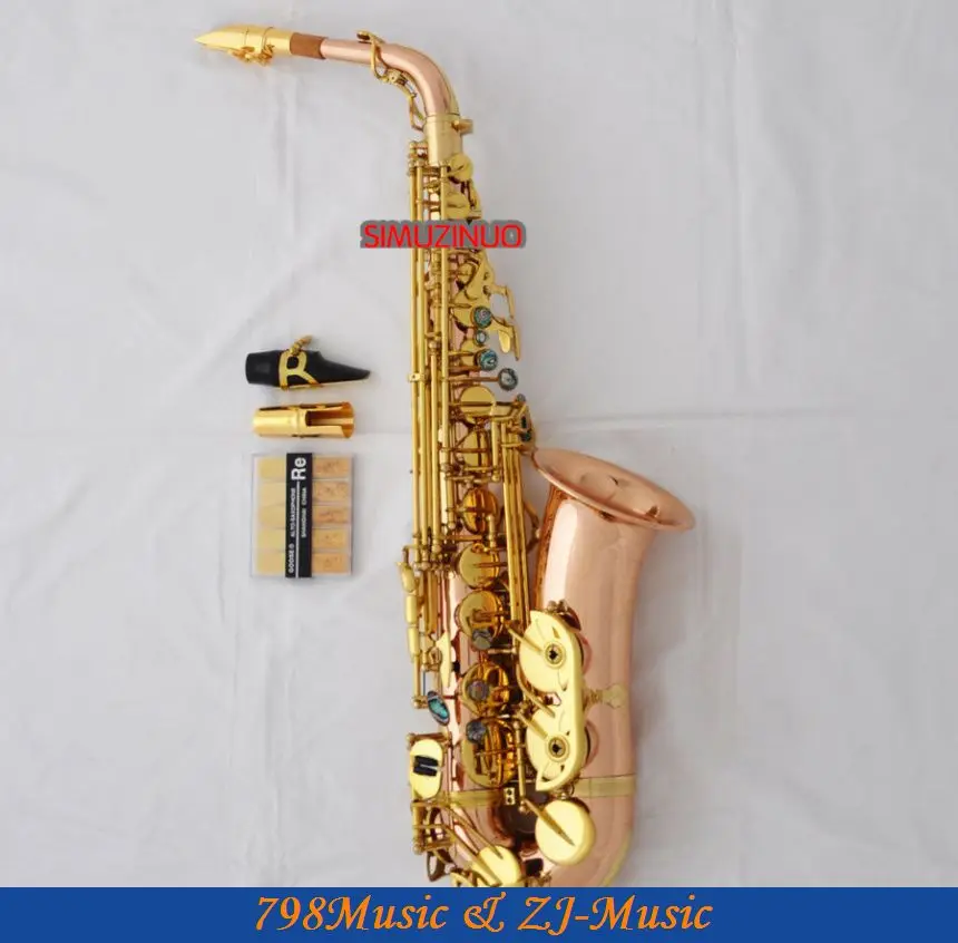 Rose Brass Alto Sax saxophone Abalone Keys With Case Matal Mouthpiece