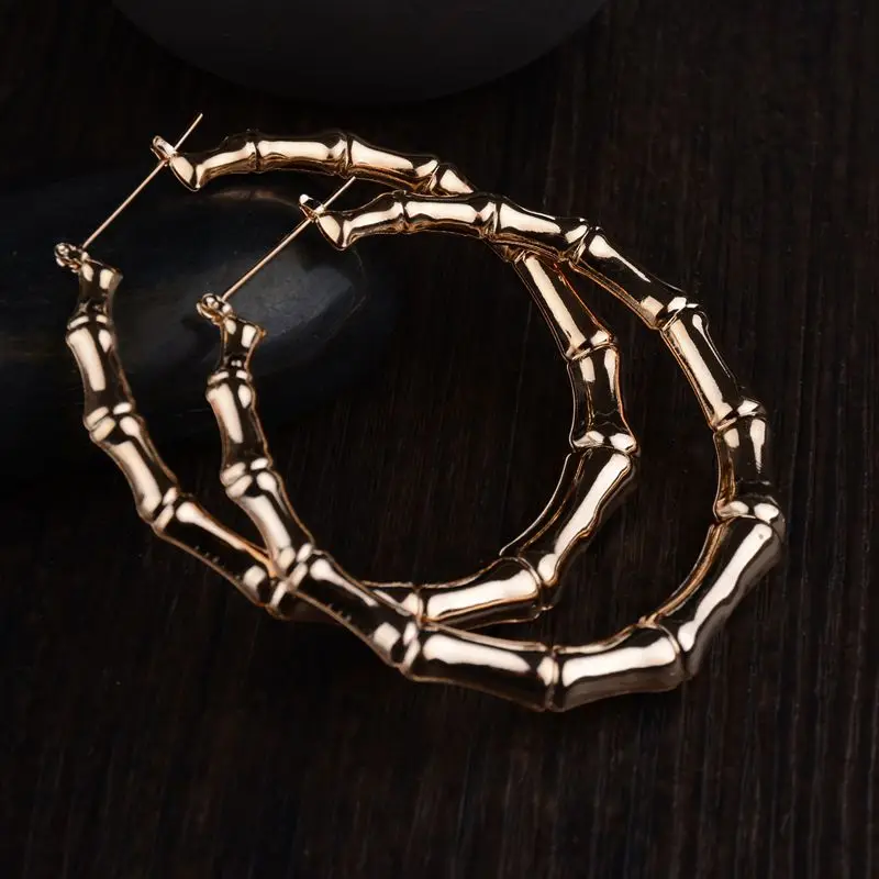 GEREIT, серьги-кольца в стиле панк с серебряной Золотой пластиной, баскетбольные, для жены, большой круг, бамбуковые, готические, массивные серьги для женщин, индийские ювелирные изделия
