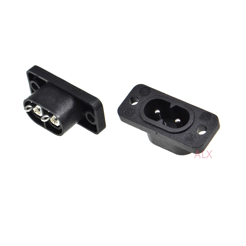 

5PCS AC250V 2.5A 2Pin IEC 320 C8 Screw Mount Inlet Plug power socket AC 250V
