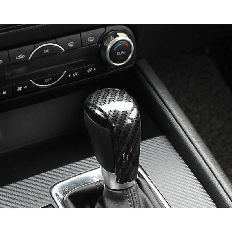 High-Quality-ABS-Chrome-For-Mazda-CX5-CX-5-2017-2018-Carbon-Fiber-Painting-Gear-Shift