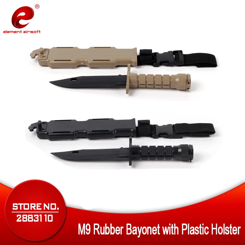 

M9 Tactical Training Dagger Cosplay Plastics Knife Hunting Rubber Training Knifes Modeling Bayonet with Plastic Holster CS CY337