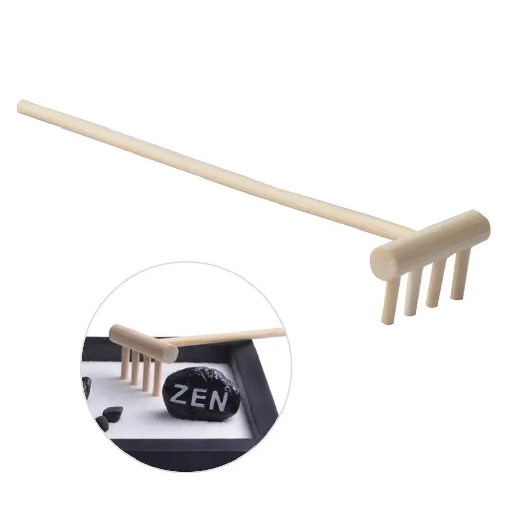

Home Figurines Miniatures Decor Natural Wooden Rake for ZEN Garden Sand Home Ornament Collectables Accessory x 1