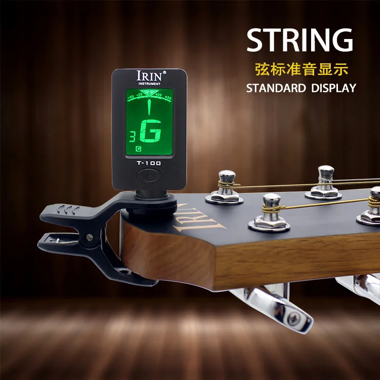 IRIN guitar bass ukulele violin tuner automatic mini portable clip on digital guitar pedal lcd tuner guitar string accessories