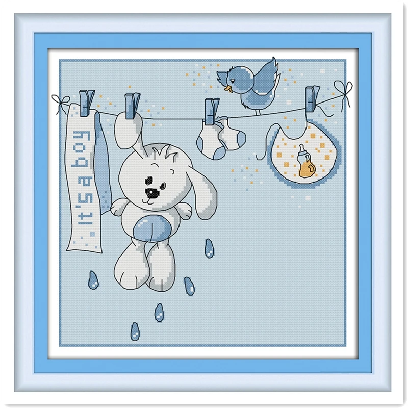 

Baby Clothes Hanger DIY Set Embroidery Cross Set Home Decor Chinese Counted Cross Stitch Patterns Kits Painting Needlework Kit