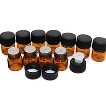 Завод цена оптовой продажи-5000 компл./лот 1 мл янтарная мини Стекло бутылки, 1CC Янтарный образец флакон, эфирное масло косметика парфюмерия диспенсер, DHL