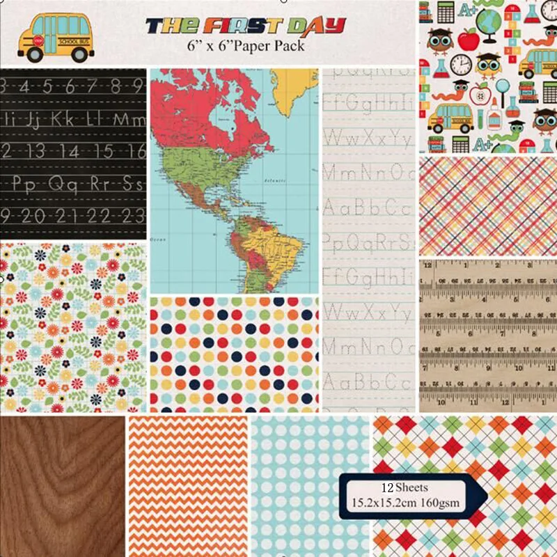 

KLJUYP 12pcs The First Day Scrapbooking Pads Paper Origami Art Background Paper Card Making DIY Scrapbook Paper Craft