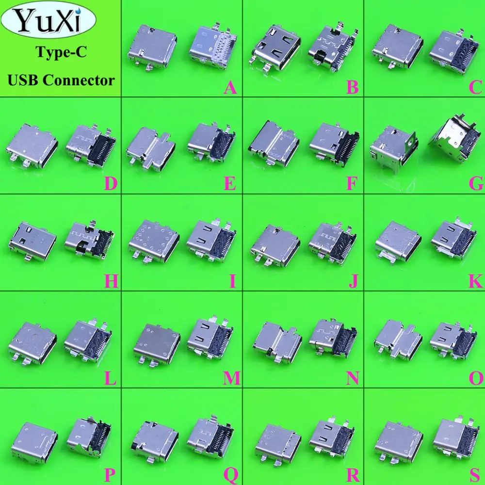

YuXi Micro USB Type C Connector Female Charge Charging Dock port Plug Type-C USB 3.1 Socket jack for Mobile Phone Notebook