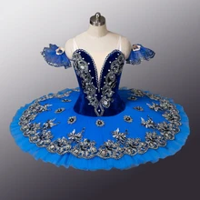 Для взрослых представление классическая балетная пачка, профессиональный балетная пачка для танцевального соревнования, синее платье балерины юбка