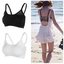 1 шт. сексуальный открытая спина выдалбливают жилет женские бесшовные бюстье бюстгальтер, Короткие топы топик кофточка Женский Топ жилет пляж новейший