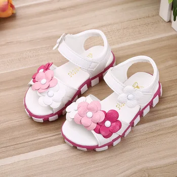 

Sweet Sandal for Girls 2019 Summer Fashion Children Beach Sandals With Flowers Girls Princess Sandals Size 21-30