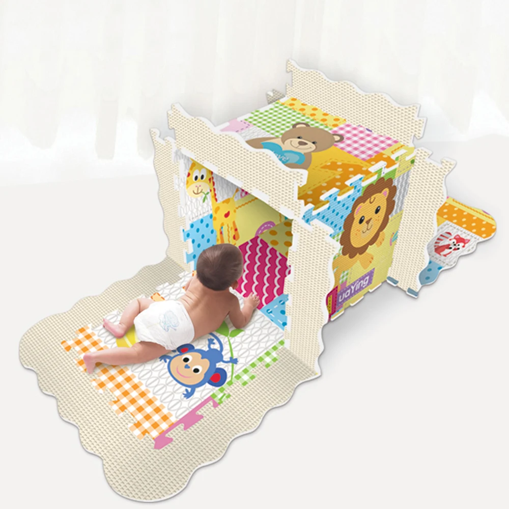 Cartoon Animal Pattern Carpet EVA Foam Puzzle Mats Kids Floor Puzzles Play Mat For Children Baby Play Gym Crawling Mats