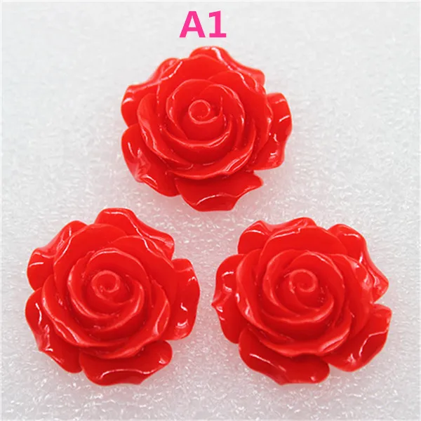 10pcs 28mm Resin Camellia Flower Flatback Cabochon DIY Scrapbooking Decorative Craft Making,15 Colors to Choose