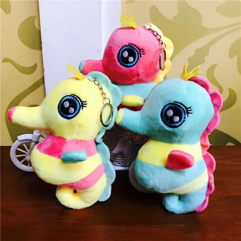 

Plush Toy Hippocampus Marine Life Plush Soft Padded Cute Small Hippocampus Pendant Key Ring Doll Children Backpack Pendant Doll