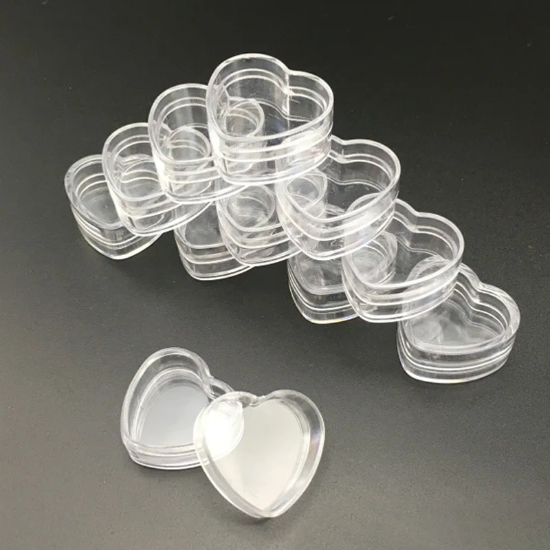 

100pcs 4g/4ml Empty Plastic Clear Heart-shaped Cosmetic Jars Face Soft Cream Travel Containers Lotion Bottle Sample Pots Gel Box