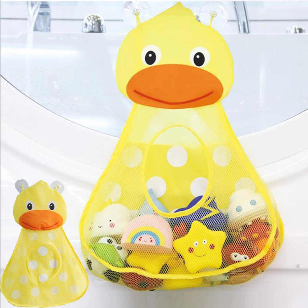

Baby Shower Bath Toys Little Duck Little Frog Baby Kids Toy Storage Mesh with Strong Suction Cups Toy Bag Net Bathroom Organizer