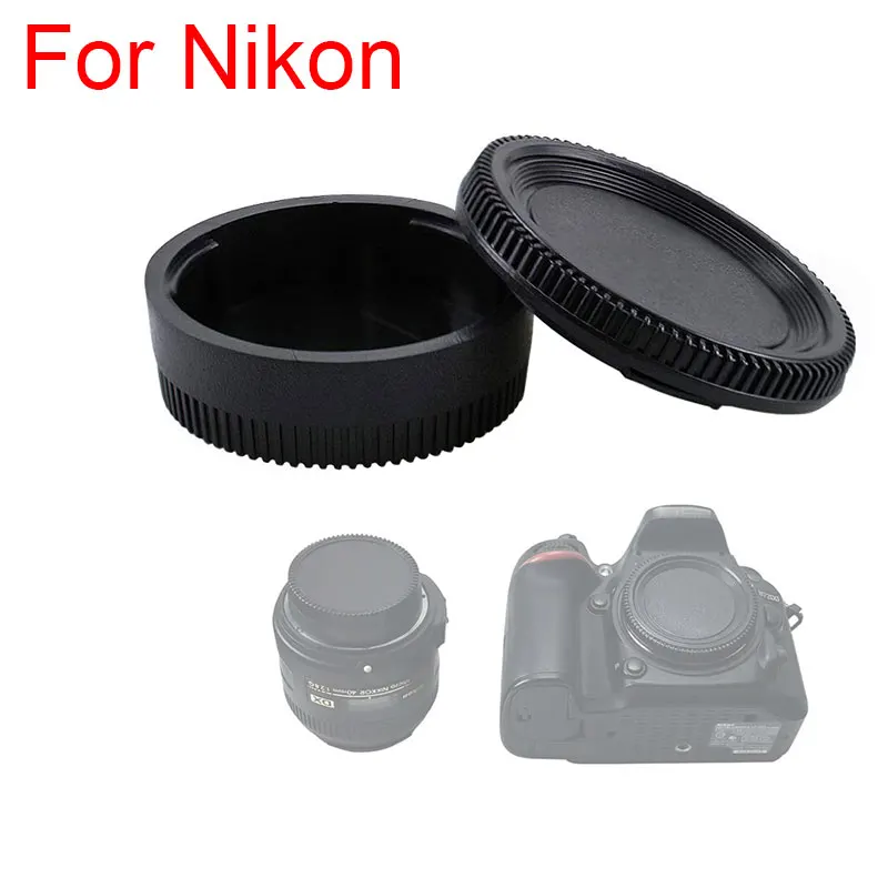 

Camera Rear Lens Cap Cover + Camera Front Body Cap for Nikon D3400 D3300 D3100 D5500 D5300 D7200 D7100 D750 D500 D40 DSLR Camera