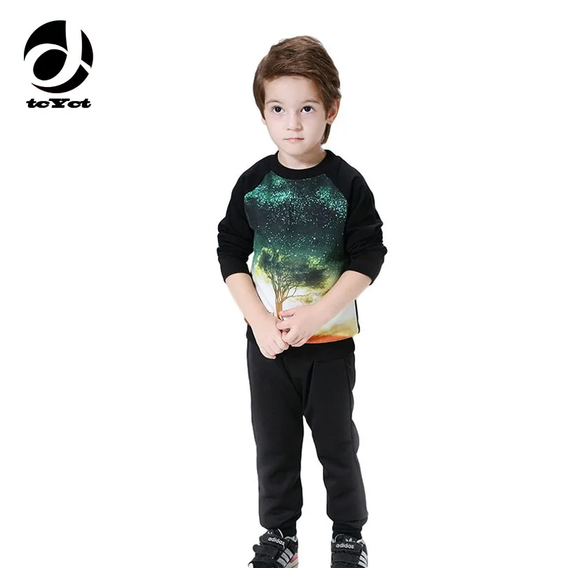 2016 Fashion 2 8T Baby Boy Clothing Set Sport Suits For Children Boys