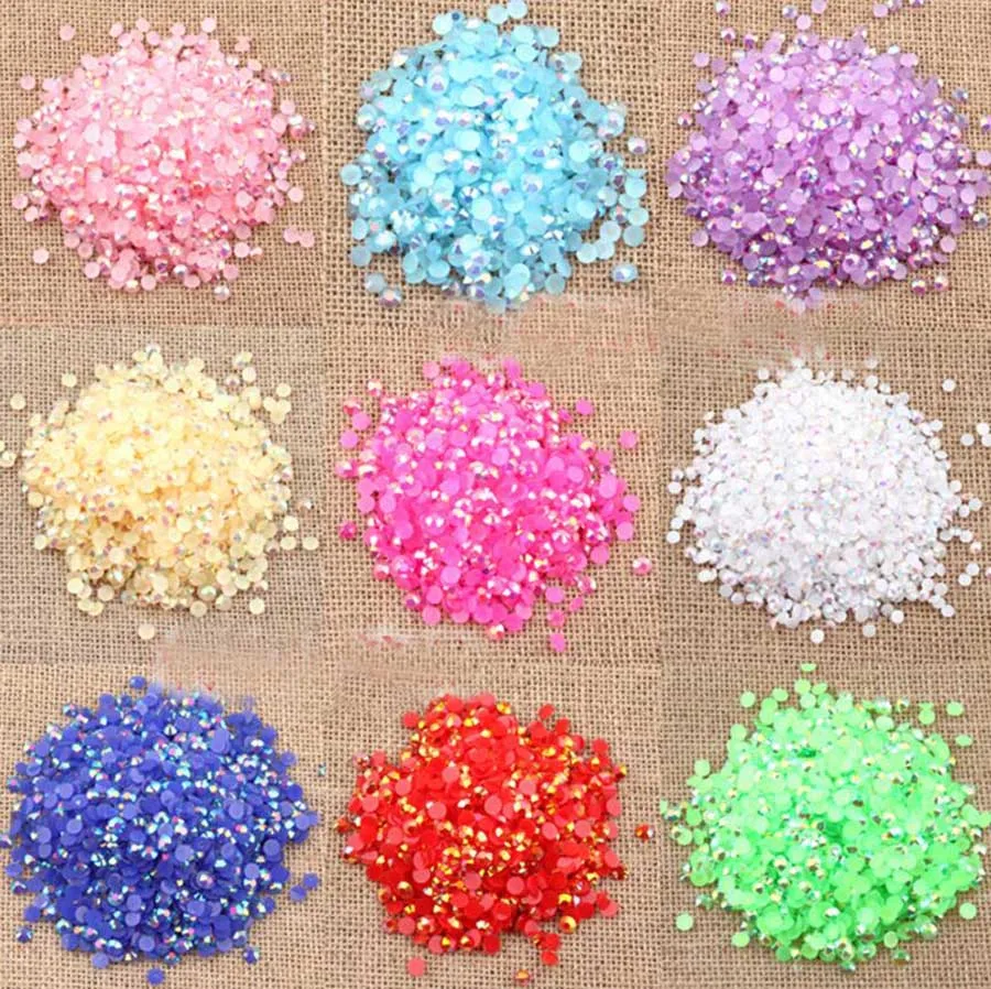 100,000 2mm Jelly AB Color Resin Flatback Beads For Jewelry Epoxy Resin Fillers Craft
