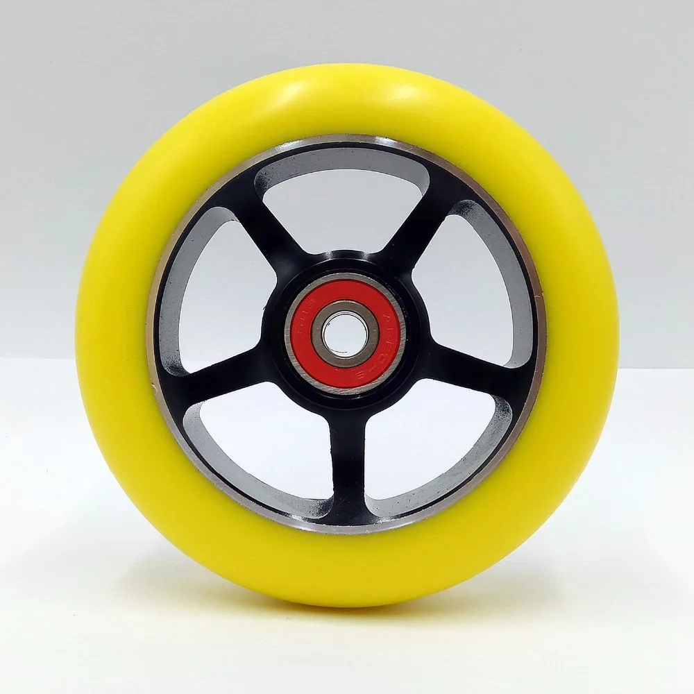 New listing! 2PCS !100mm Scooter Wheels Aluminium Alloy Steel Wheel Hub