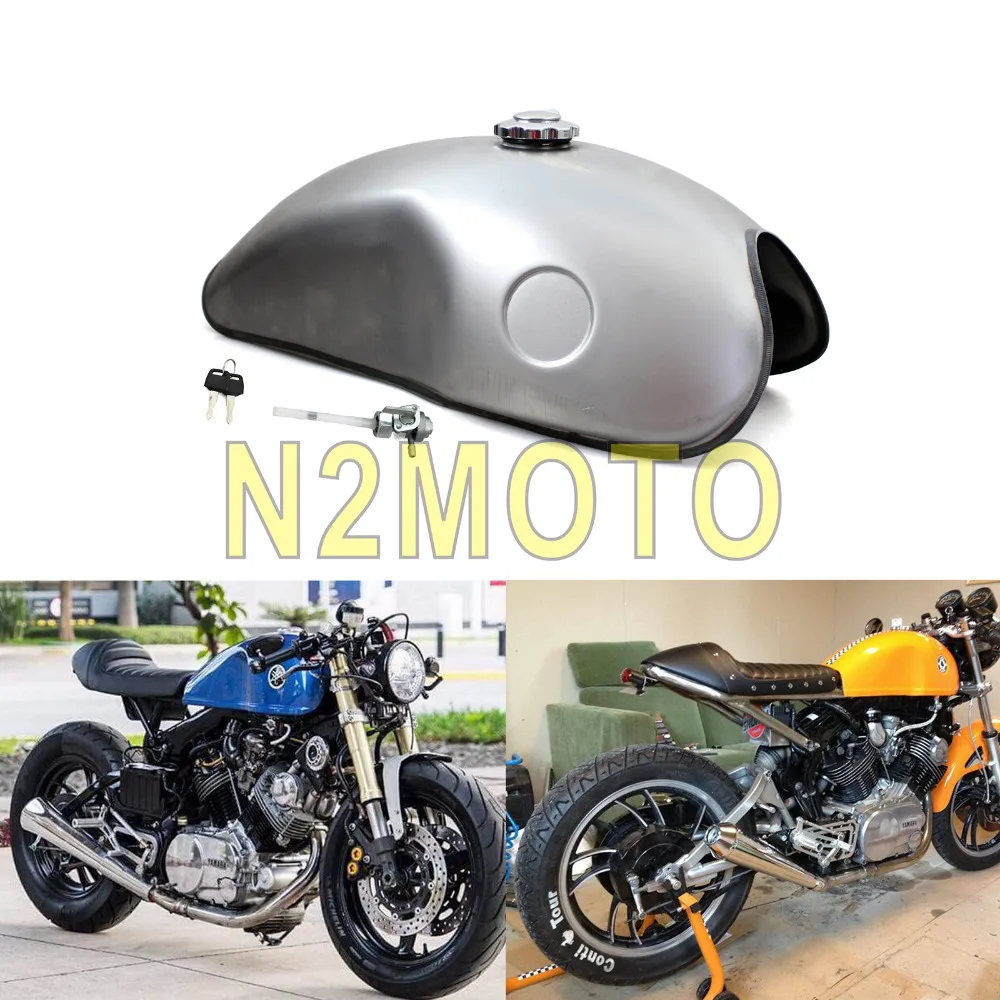 Неокрашенный мотоциклетный топливный бак в стиле ретро для Кафе Racer Yamaha Suzuki Honda