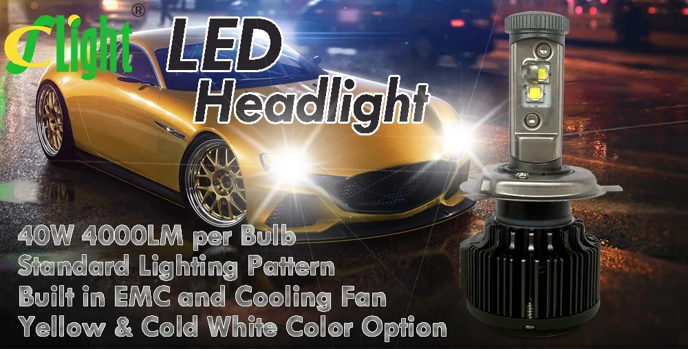 Newest H4 HB2 9003 Led CREE Hi Lo H4-3 High Power 40W 4000lm 3000K 6000K Strong Bright Car Headlight Fog Light Conversion kit (15)